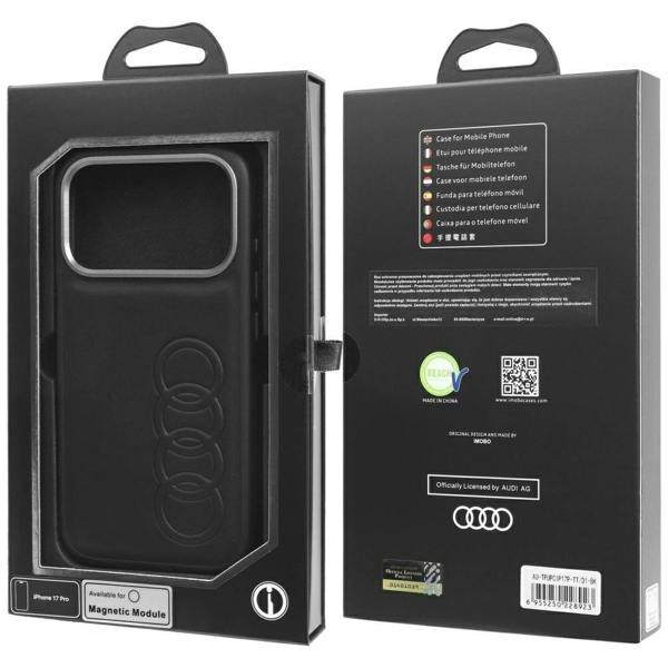 Audi TT Synthetic Leather Case with MagSafe for iPhone 17 Pro 6.3" Black - AU-TPUPCIP17P-TT/D1-BK