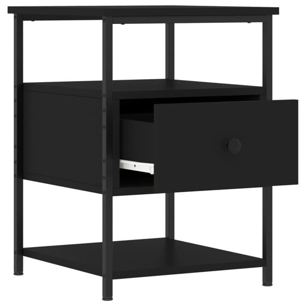 Berkfield Bedside Cabinets 2 pcs Black 40x42x56 cm Engineered Wood