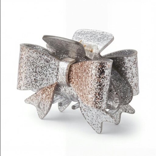 Gold Trip Silver Bow Claw Clip