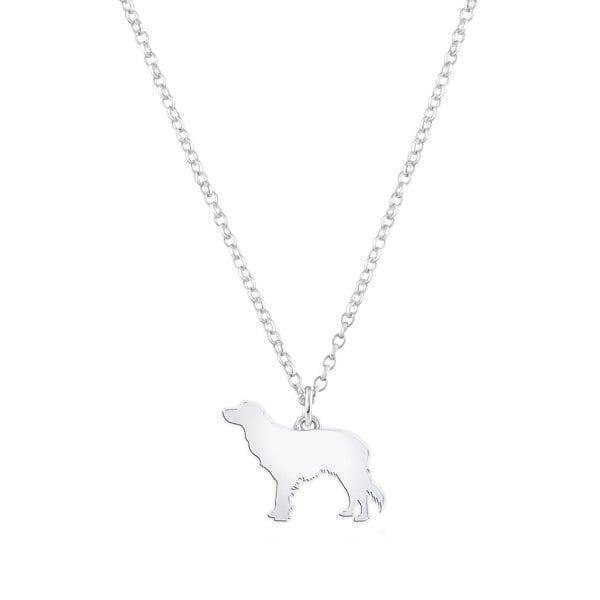 Kooikerhondje Silhouette Silver Necklace - Personalised - MYLEE London