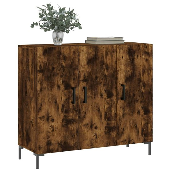 Berkfield Sideboard Smoked Oak 90x34x80 cm Engineered Wood