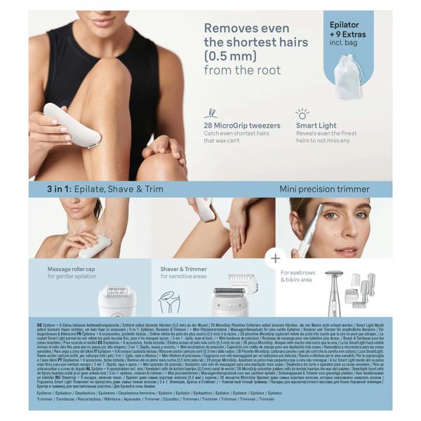 Braun Silk-épil 5,  Epilator For Easy Hair Removal, Lasting Smooth Skin, 5-230, White/Flamingo