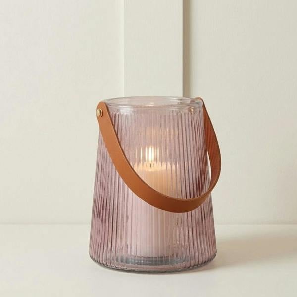 Garden Greatness Amethyst Ribbed Glass Lantern