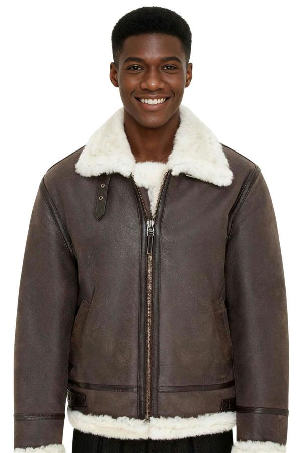 Infinity Leather Mens B3 Aviator Real Sheepskin Leather Flying Jacket-Oxford