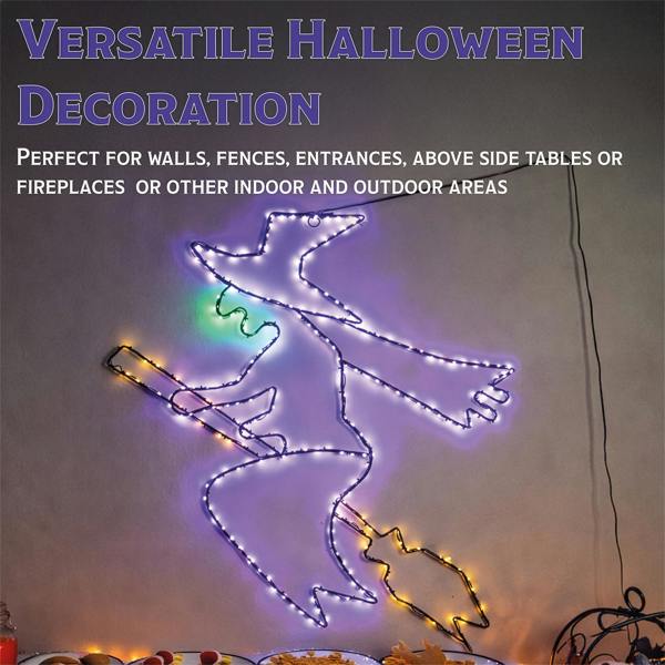 Fxlab Multicolour Micro LED Metal Silhouette Witch Outdoor with Timer