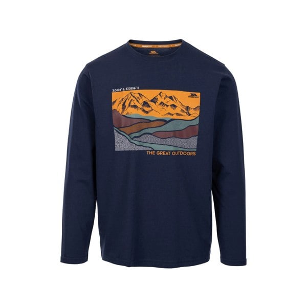 Trespass Mens Flinder Printed Long-Sleeved T-Shirt - Navy