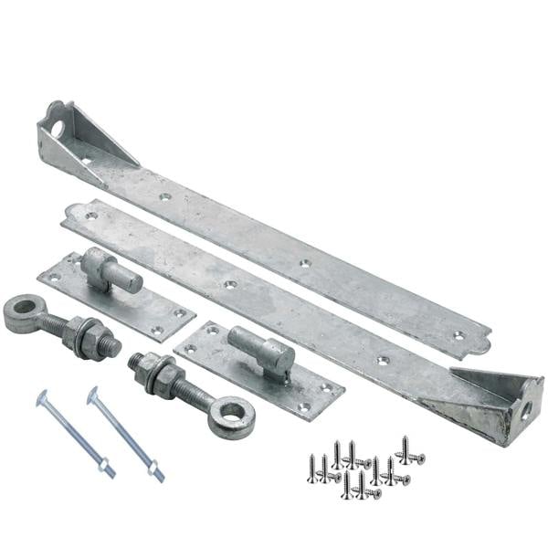 EDH Door Hardware 14" Galvanised Adjustable Hook & Band Gate Hinges Heavy Duty 350mm Pair
