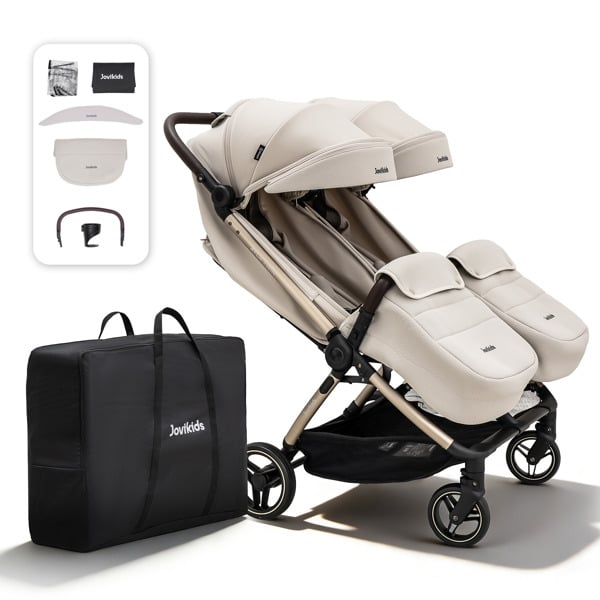 JoviKids Ayla Twin Stroller - Dawn Beige