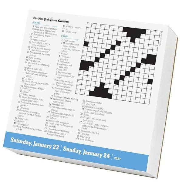 New York Times Crossword Desk Calendar 2027, Desk Calendars, Day To View, Entertainment, Gift