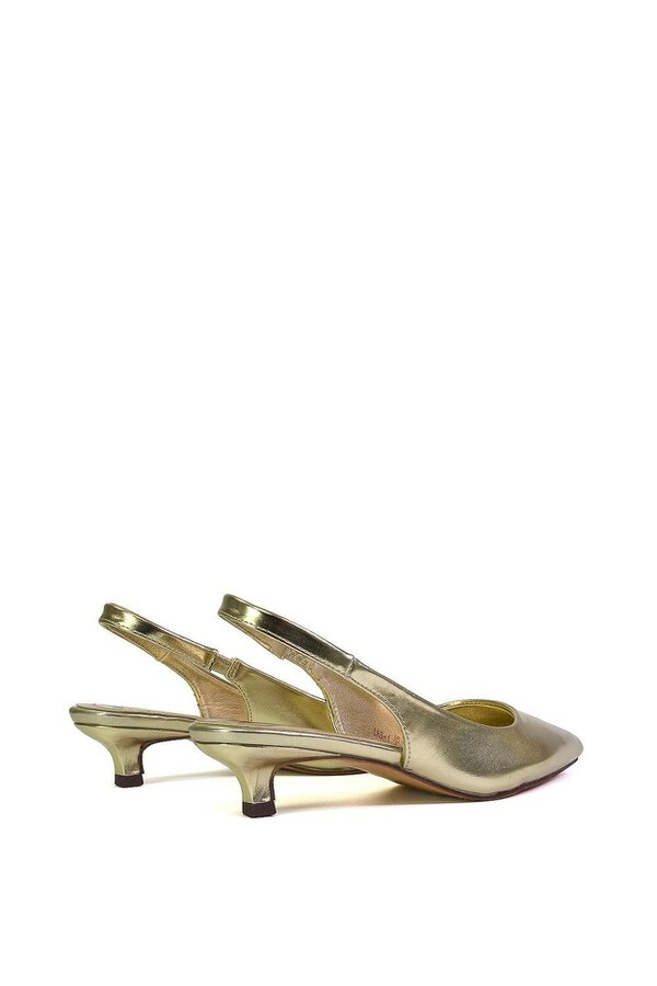 XY LONDON Pointed Toe Sling Back Kitten Heel Sandals