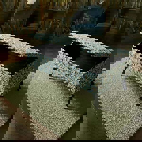 Multi-toned artistic rectangular ottoman bench for living room