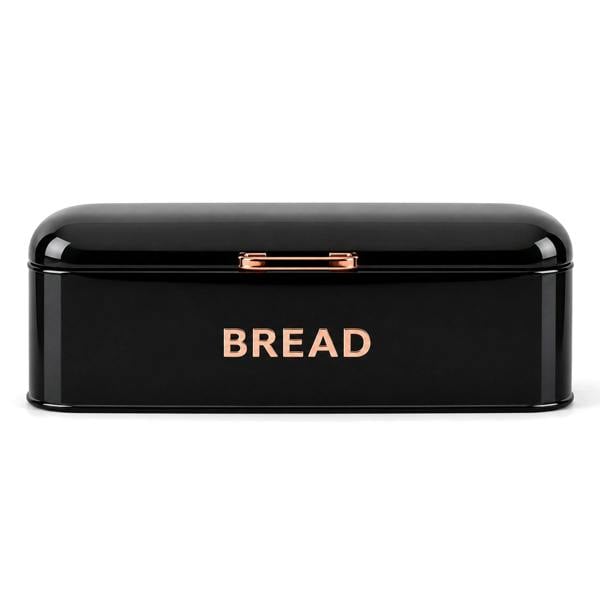 Maison des Cadeaux Black 4 Piece Bread Bin & Canister Storage Set