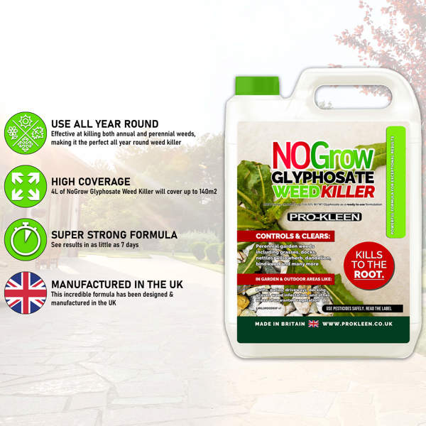 ProKleen Pro-Kleen NOGROW WeedKiller 12 Litre Deep Root Killing 7.2g/l Weed Killer Ready to Use Formula Supplied with Spray Head