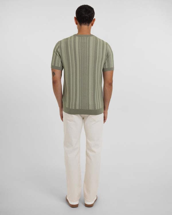 Steel & Jelly Moorgate - Stripe Textured Sweater T-Shirt