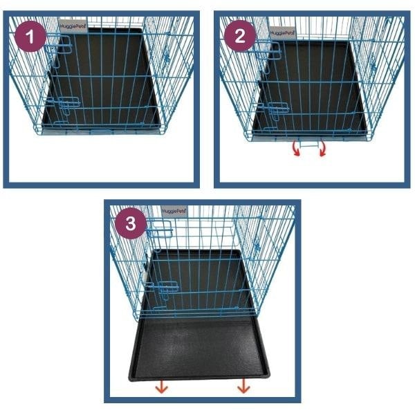 HugglePets Pink / Blue Dog Cage with Plastic Tray