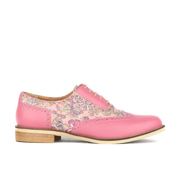 Embassy London Vivienne - Pink Paisley - Women's oxford lace-up shoe with brogue details