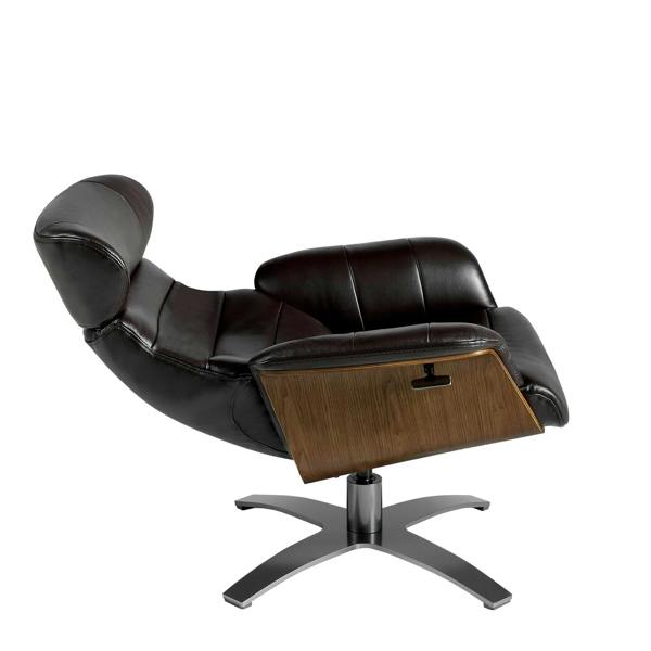 Angel Cerdá Chocolate brown leather swivel recliner armchair 5034