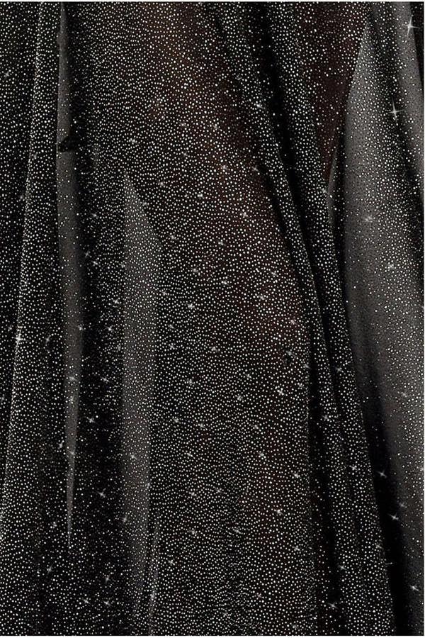 Gathered A-Line Glitter Chiffon Maxi Skirt SK30