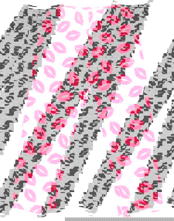 Mean Girls Womens Grey Logo With Kiss All-Over Print Short Sleeve Long Leg Pyjama Set