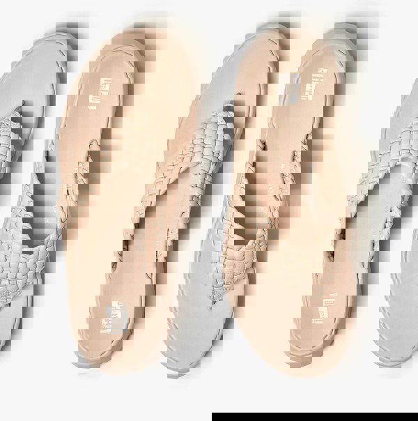 FitFlop F-MODE WOVEN-LEATHER Womens Toe Post Sandals Rose Foam