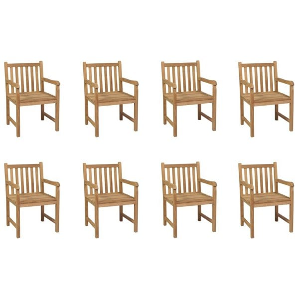 Berkfield Outdoor Chairs 8 pcs Solid Teak Wood
