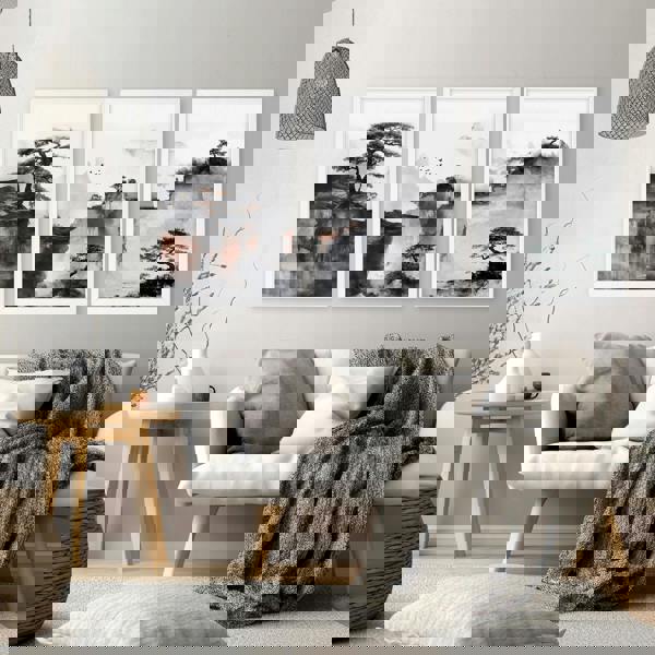 Living Room Wall Decoration | Set of 3 Asian Inspired Wall art Prints