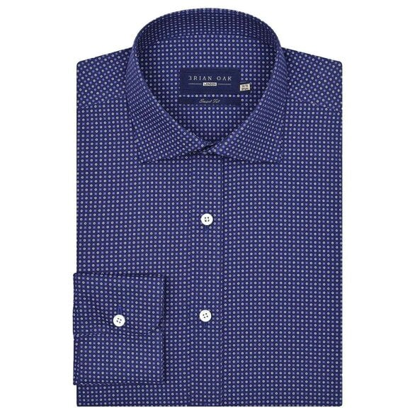 Men's Easy Care Patterned Shirt – Egyptian Blue