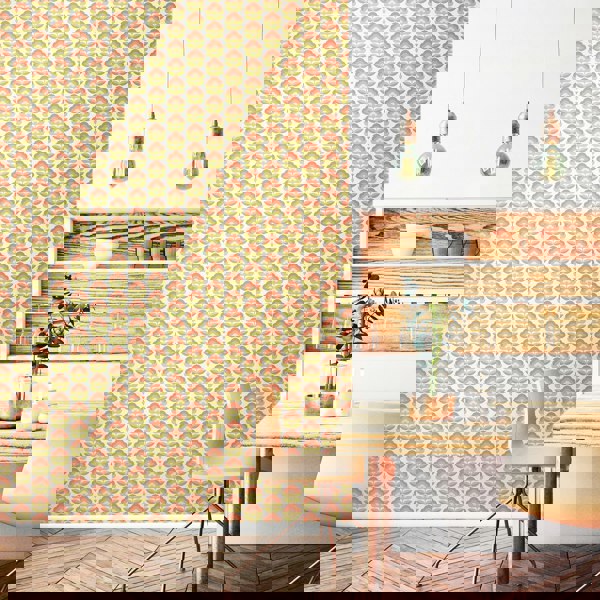 Hoopla Walls Retro Flower - Apricot Mix 10m Wallpaper