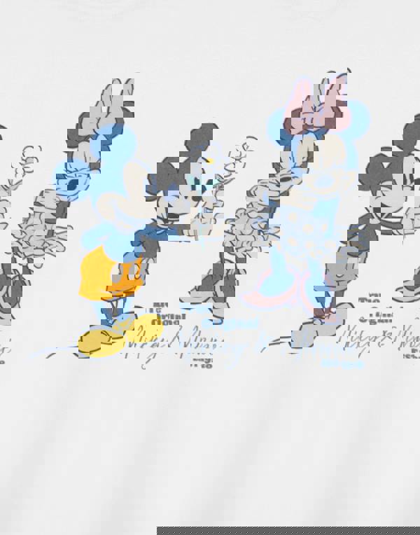 Disney Womens White True Original Mickey & Minnie Cropped Short Sleeved T-Shirt