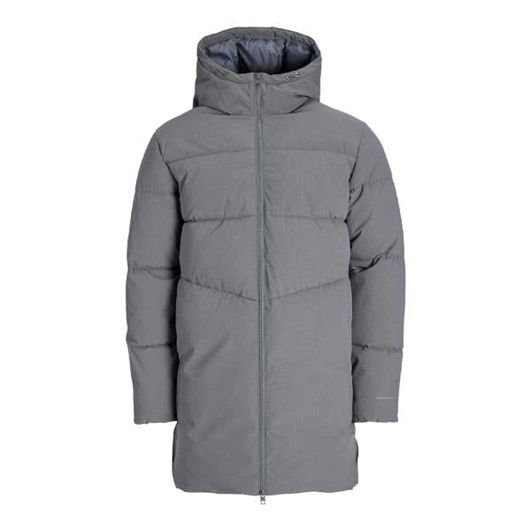 Jack And Jones Mens Brady Long Puffer Jacket - Grey - 
