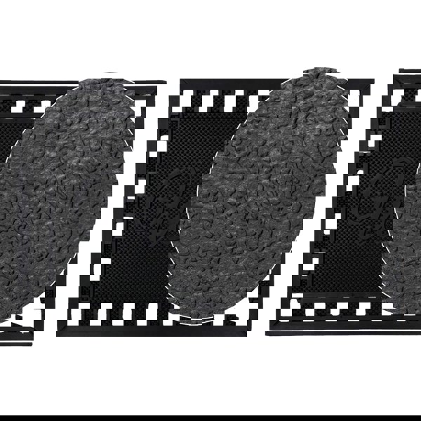 JVL Maiva Welcome Scraper Rubber Studs Doormat 40x60cm, Black