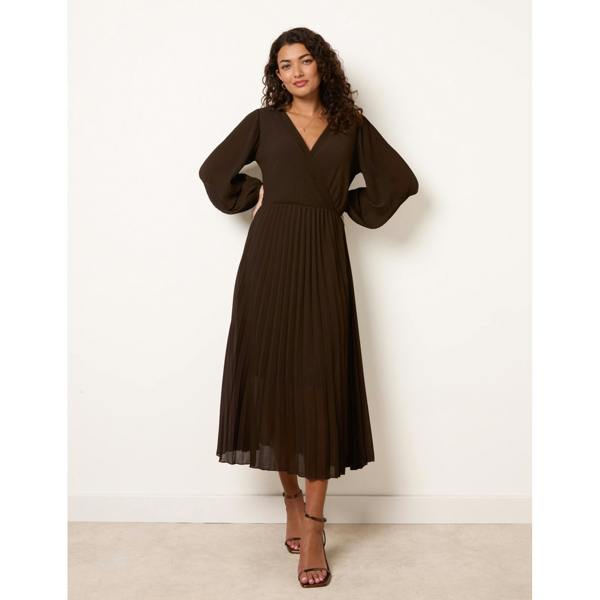 Blue Vanilla Chiffon Pleated Dress