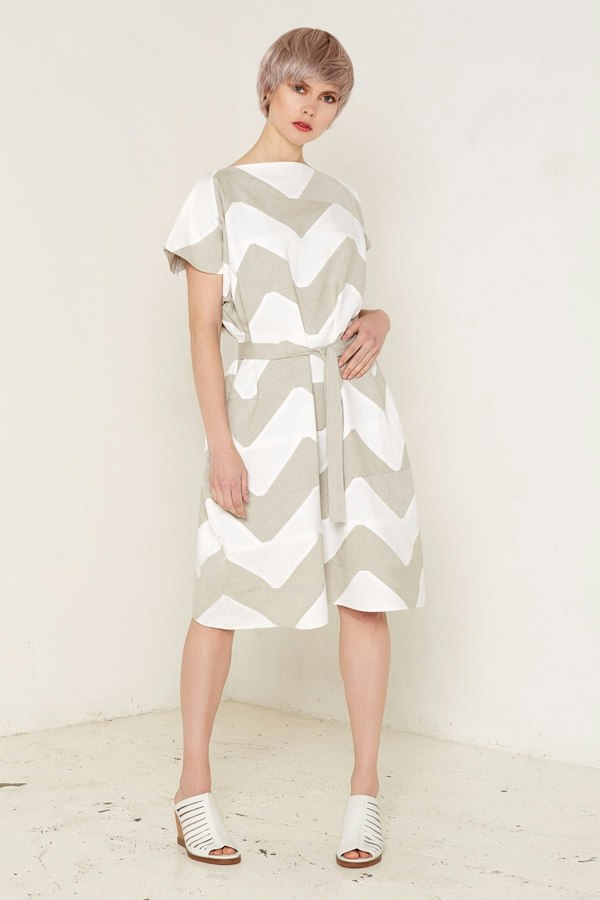 Bo Carter Venus Dress - White and Beige