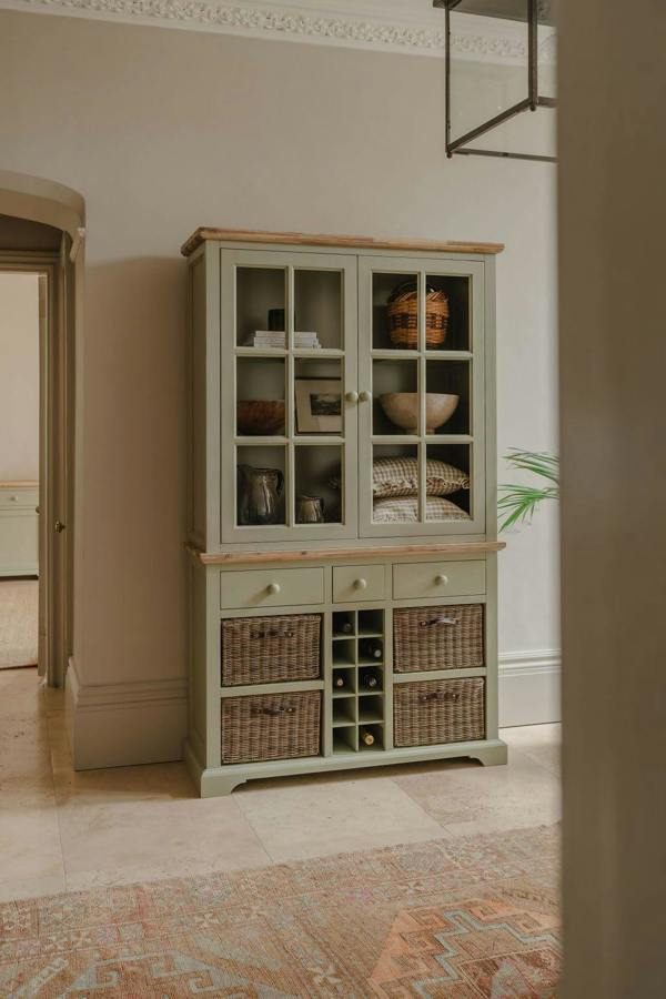 Statement Furniture Florence Display Cabinet with Wine Rack, Drawers and Baskets