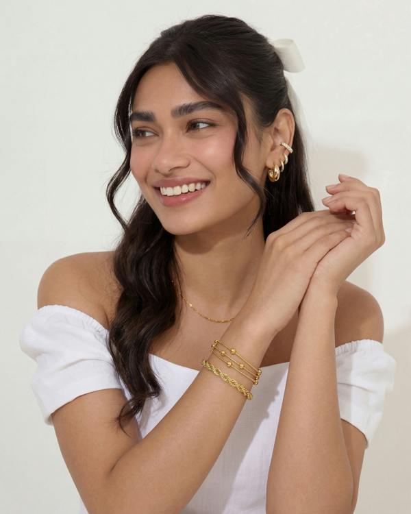 Elk & Bloom Triple Satellite Chain 14K Gold Link Bracelet