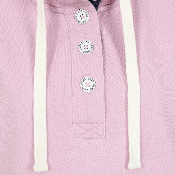 Lazy Jacks LJ301 - Pique Button Neck Sweatshirt - Pink
