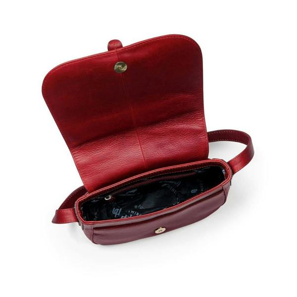 Inside view of Bordeaux Leather Shoulder bag