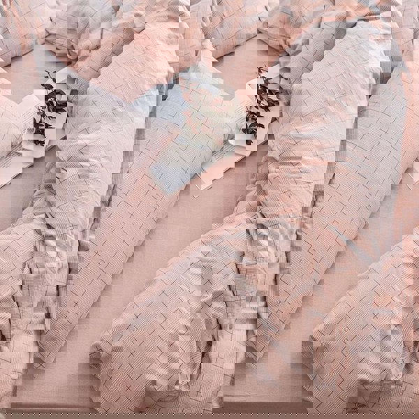 CA714 Linen Duvet Cover + Bed Sheet + 2 Pillowcases, King, More Patterns Available-Weilai Concept-Pattern 5-Weilai Concept