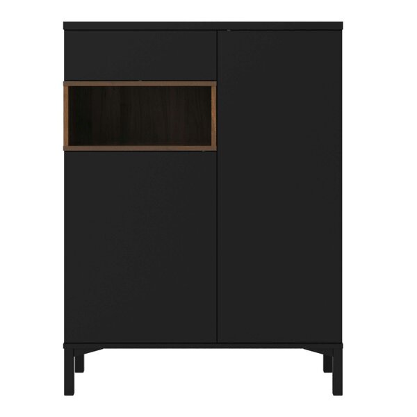Wyld Haus Indigo Sideboard 2 Door 1 Drawer in Black and Walnut