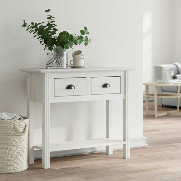 Berkfield Console Table BODO White 90x34.5x73 cm Solid Wood Pine