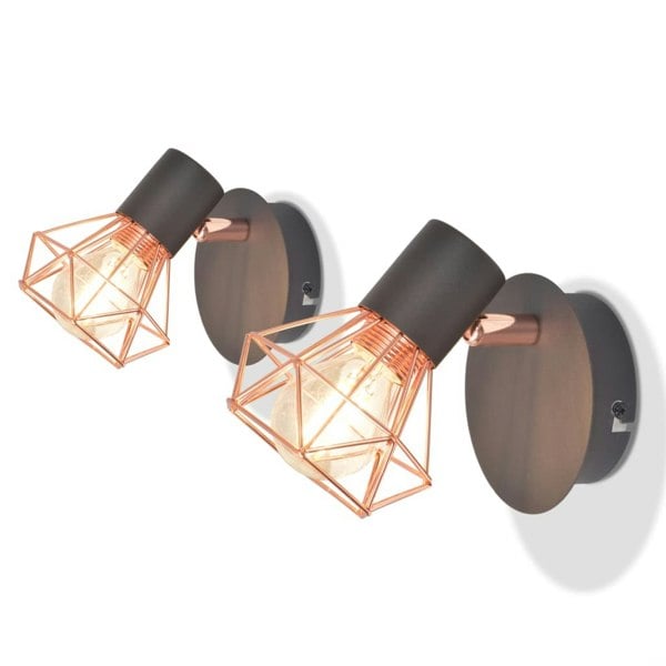 Berkfield Wall Lamps 2 pcs with 2 LED Filament Bulbs 8 W