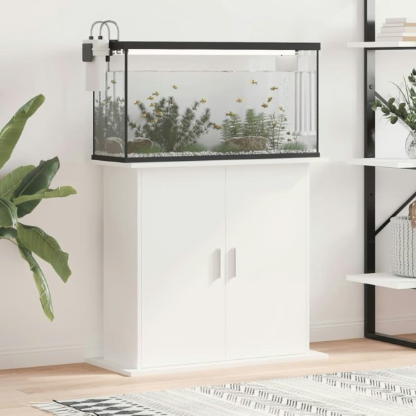 Berkfield Aquarium Stand White 81x36x73 cm Engineered Wood