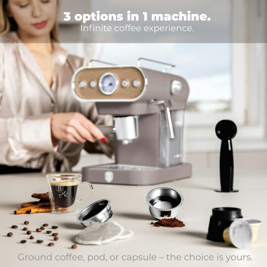 Berlinger Haus Espresso Coffee Maker, 3 in 1  BH9856