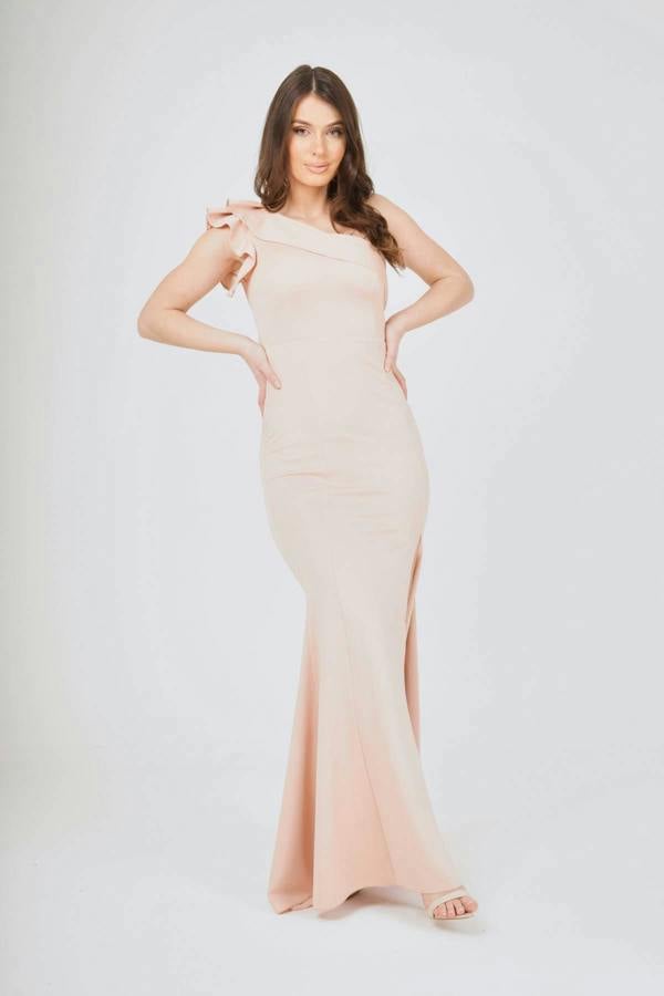 LuvForever Frilled One Shoulder Maxi Dress