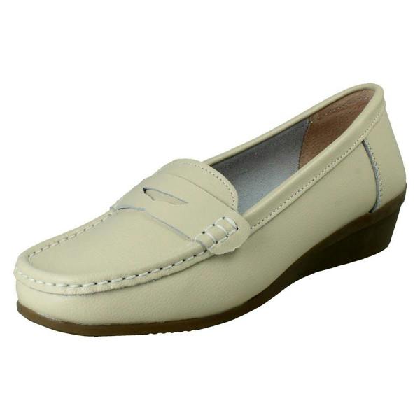 Down to Earth Ladies Down To Earth Wide Fit Wedge Heel Casual Shoes F3124