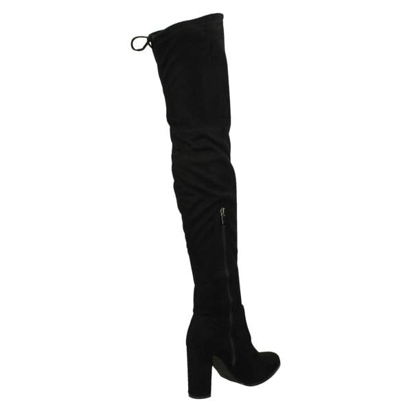 Spot On Ladies Spot On Floral Design Over The Knee Boots