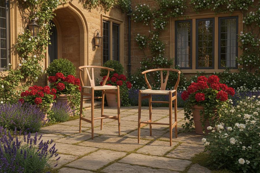 Ocean Designs Barletta Teak Bar Stool Set of 2