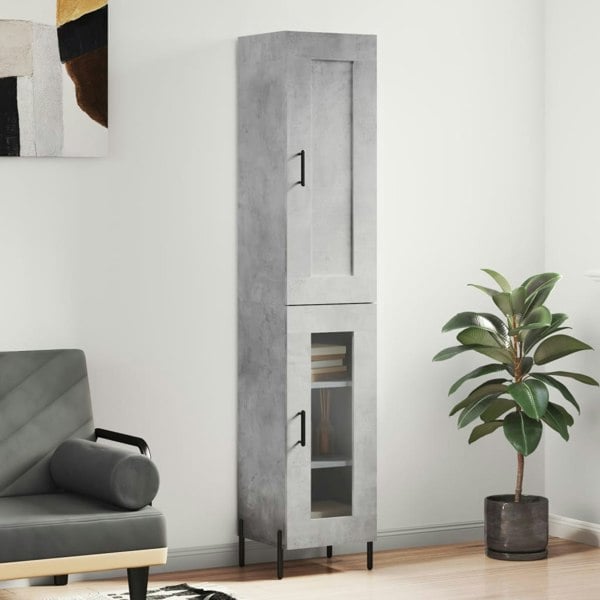 Berkfield Highboard Concrete Grey 34.5x34x180 cm Engineered Wood