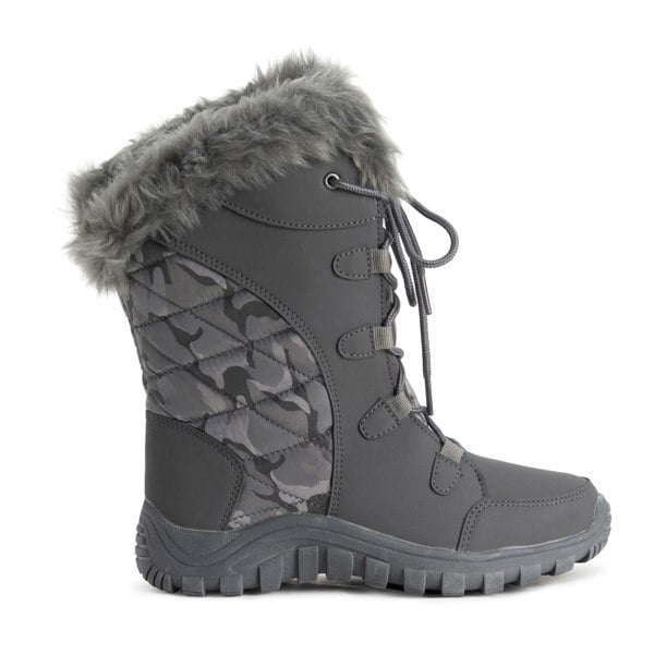 VIVA Women's Quilted Lace Up Waterproof Black Outdoor Cuff Snow Rain Boot