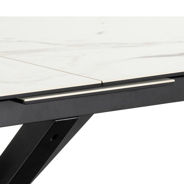 Furniture To Go Heaven Extendable Dining Table with Ceramic White Top 168cm